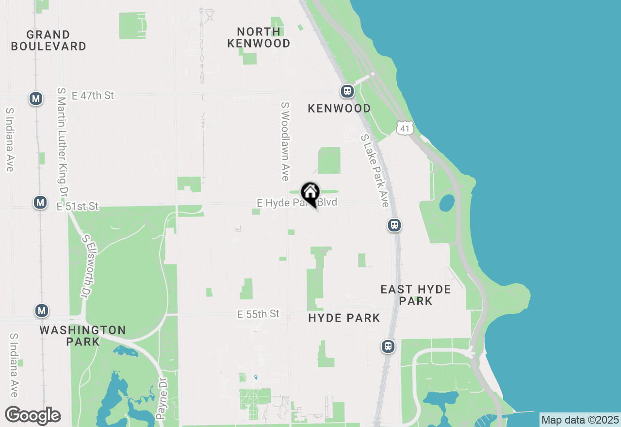 Map of 5121 S Kimbark Avenue #1E, Chicago, IL 60615