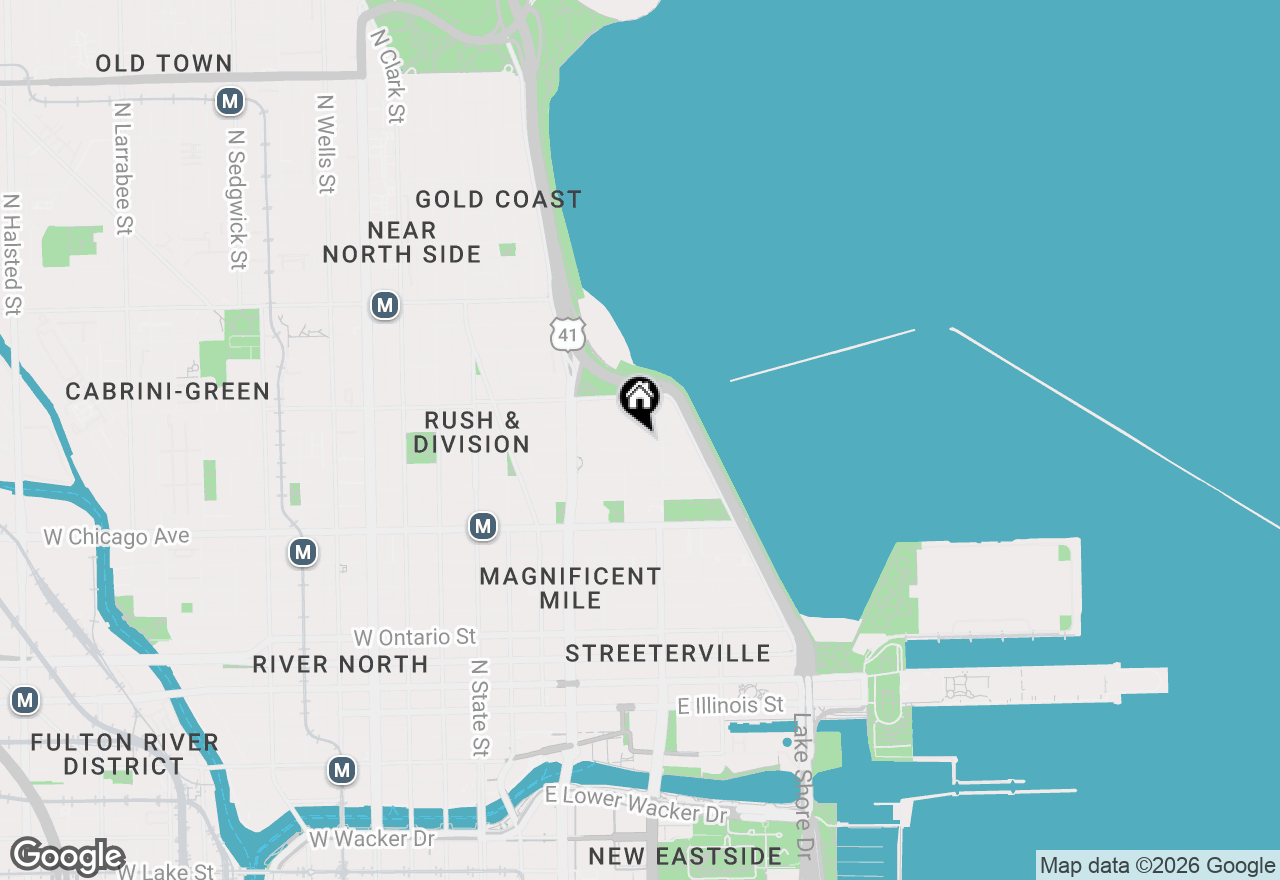Map of 200 E Delaware Place #22D, Chicago, IL 60611