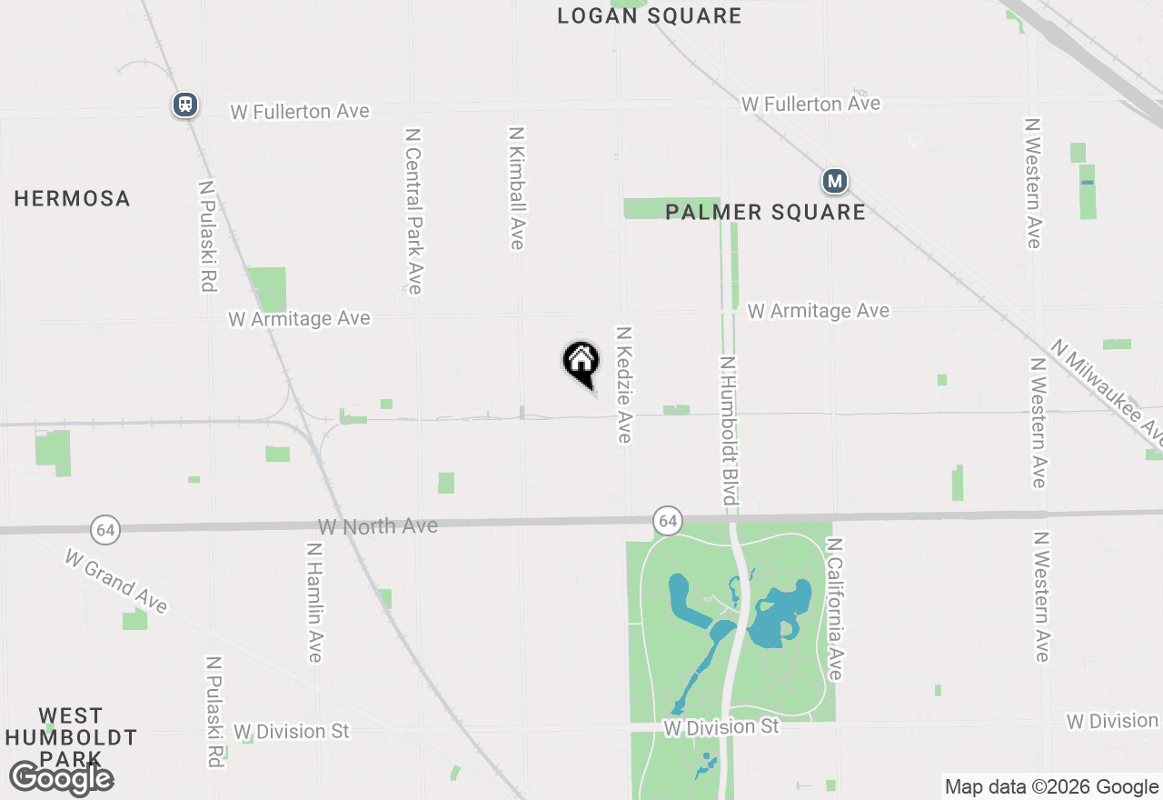 Map of 1818 N Sawyer Avenue #1W, Chicago, IL 60647