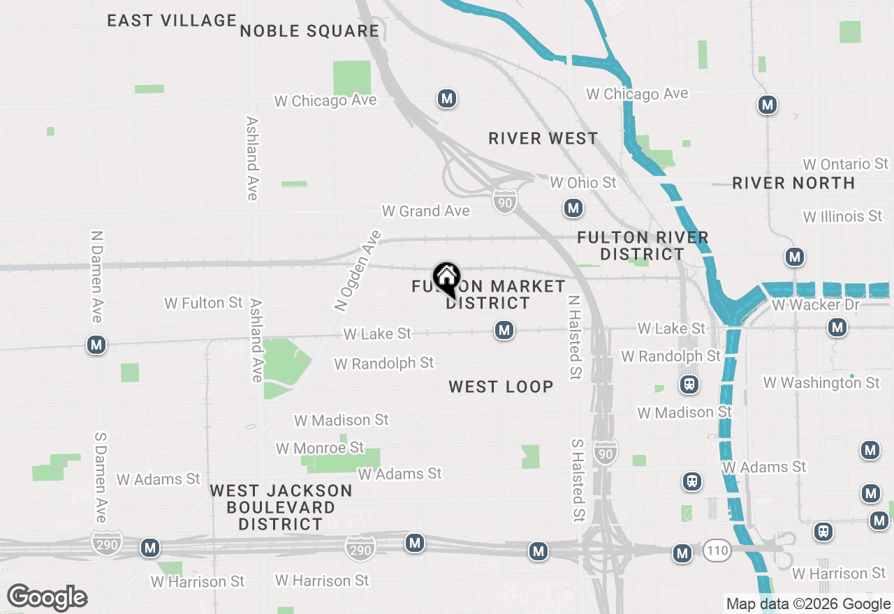 Map of 1118 W Fulton Street #201, Chicago, IL 60607