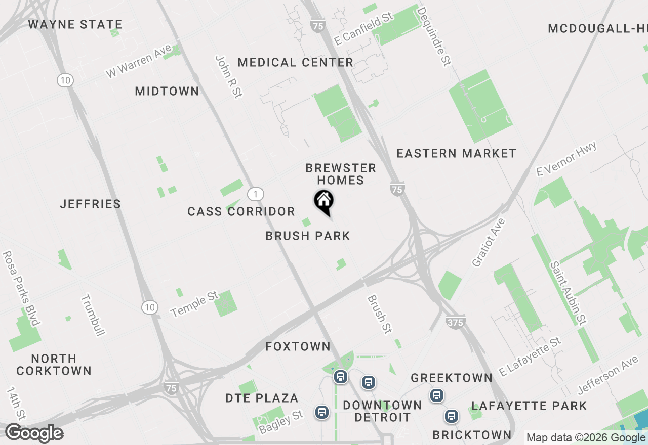 Map of 291 Edmund Place #2, Detroit, MI 48201