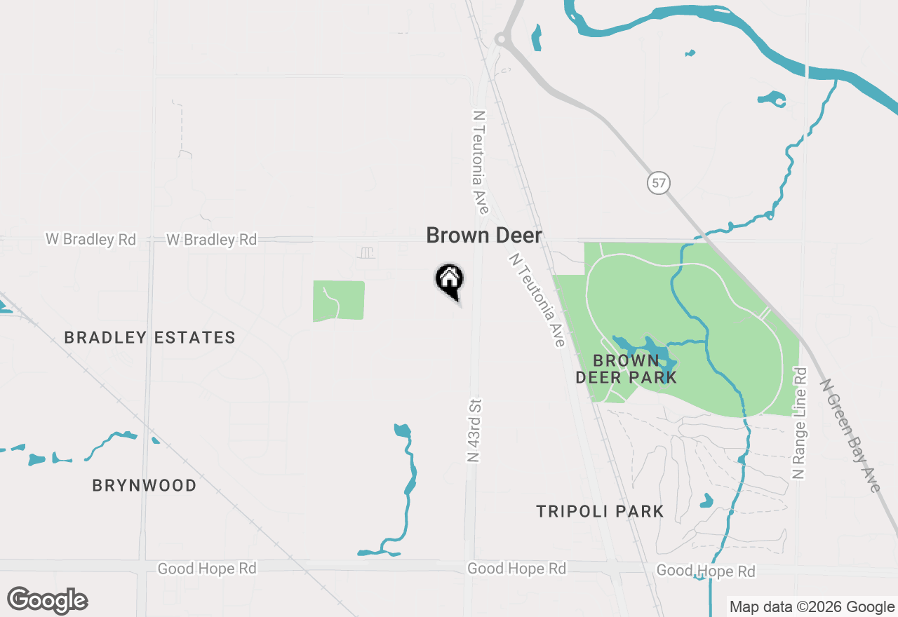 Map of 4400 W Parkland Ave, Brown Deer, WI 53223