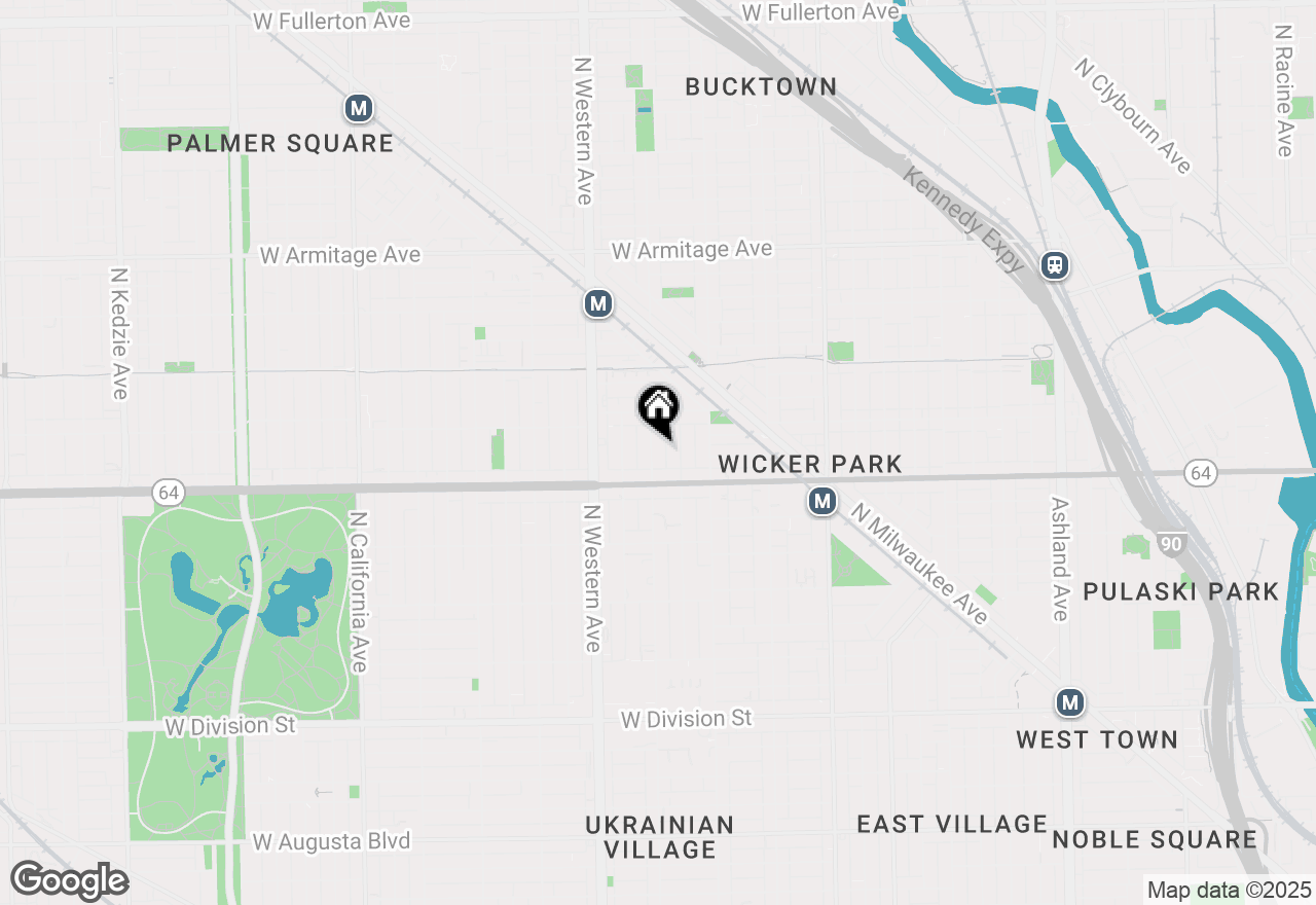 Map of 1633 N Oakley Avenue #3, Chicago, IL 60647