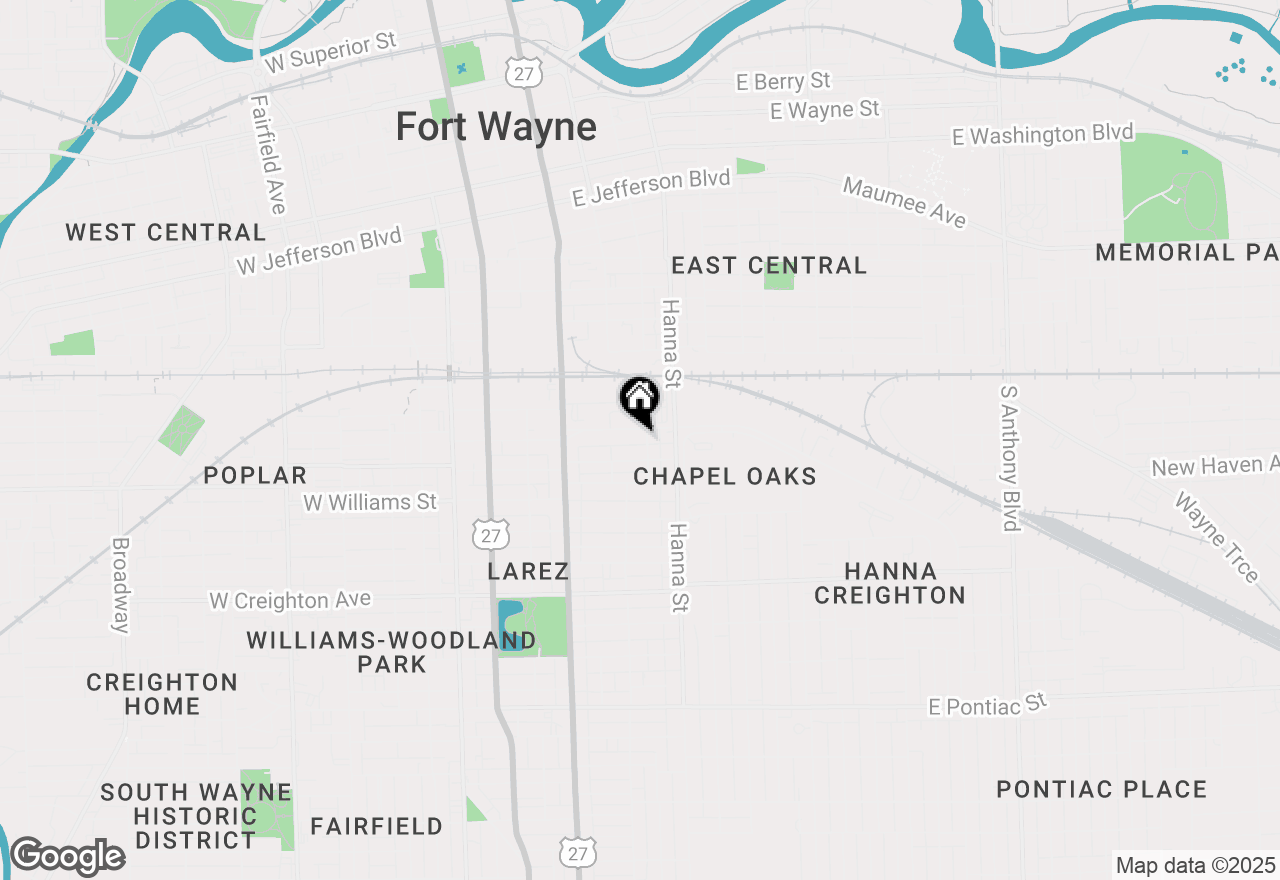 Map of 534 E Wallace Street, Fort Wayne, IN 46803
