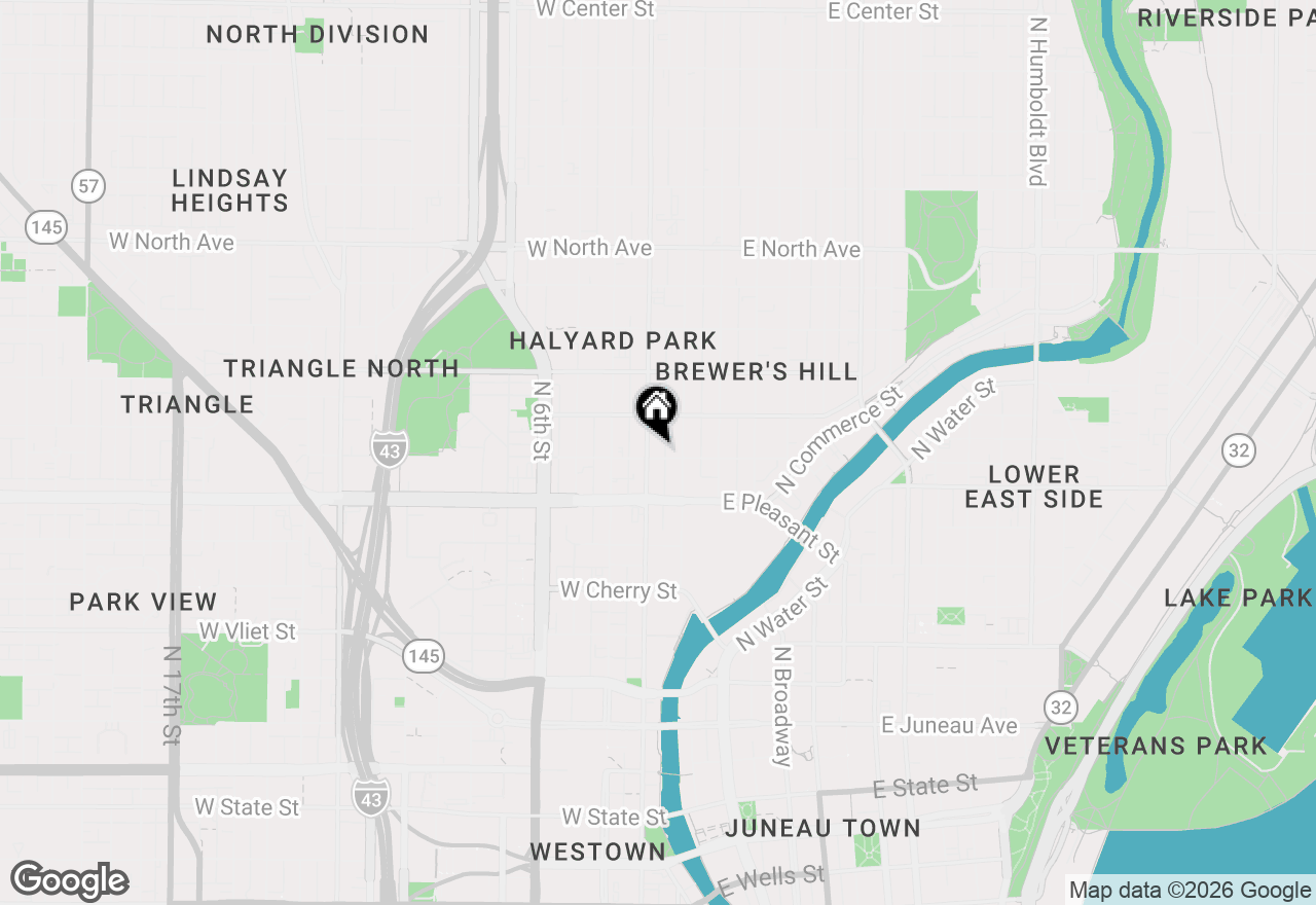 Map of 224 W Vine St #201, Milwaukee, WI 53212