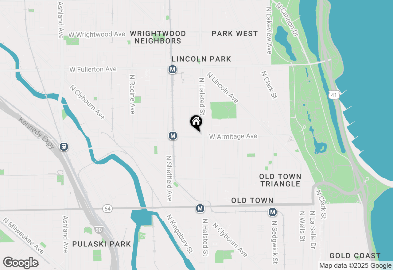 Map of 824 W Armitage Avenue #2B, Chicago, IL 60614