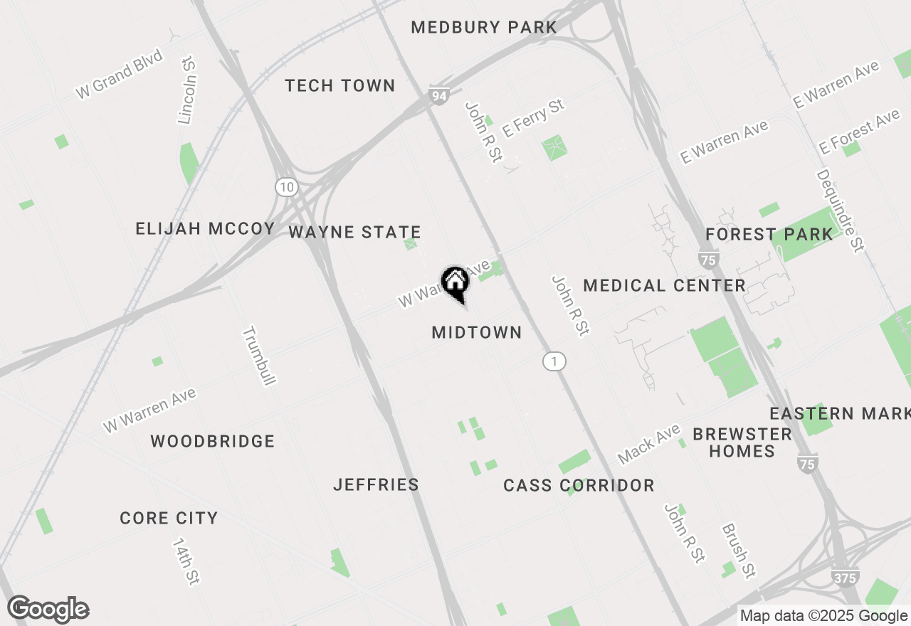 Map of 443 W Hancock Street, Detroit, MI 48201