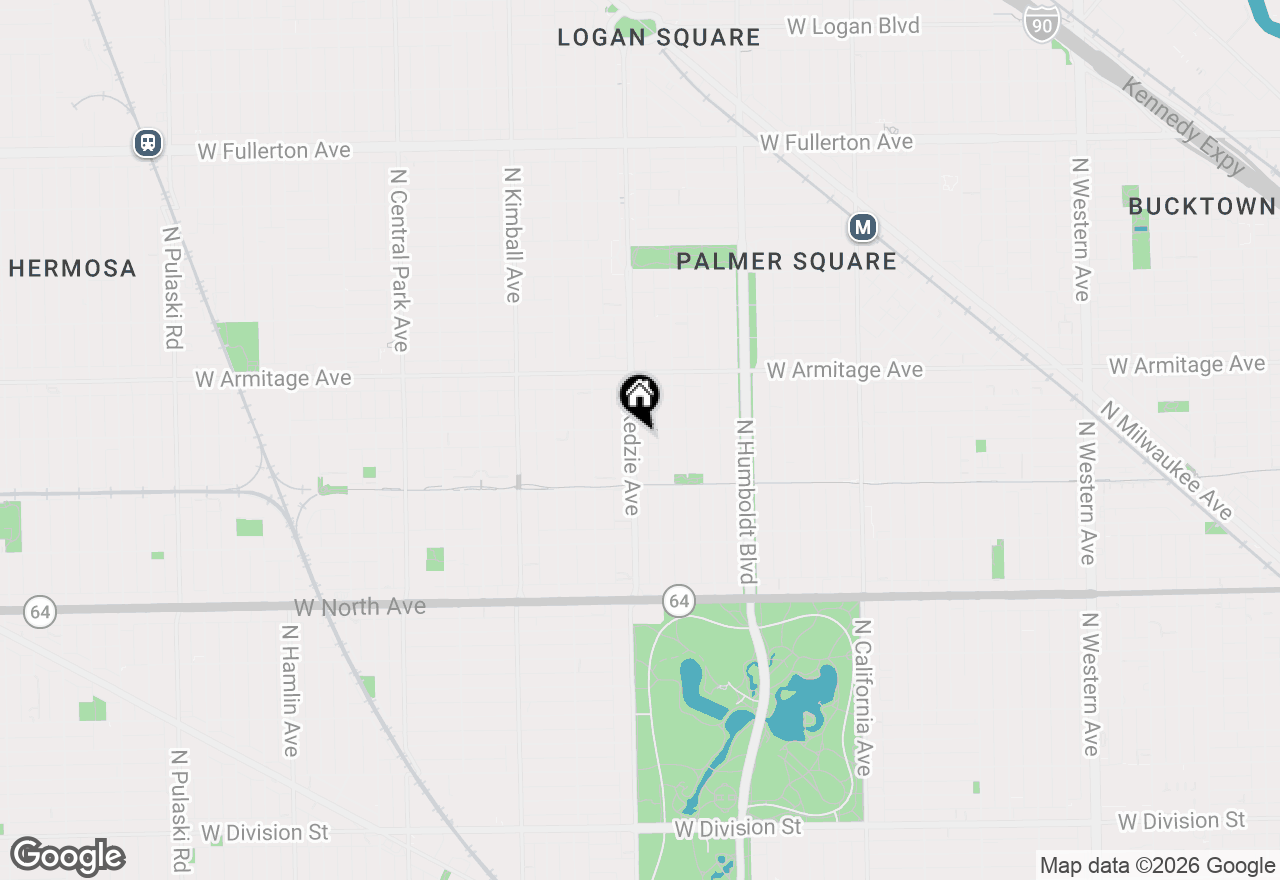 Map of 1847 N Kedzie Avenue #3S, Chicago, IL 60647