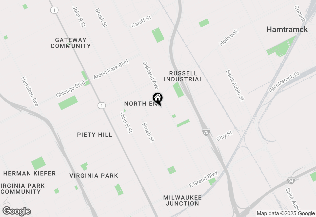 Map of 599 Alger Street, Detroit, MI 48202