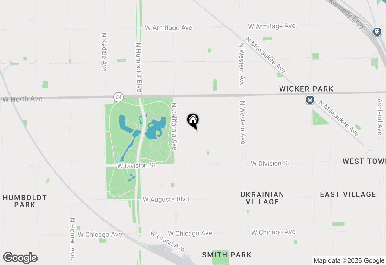 Map of 1351 N Washtenaw Avenue #1, Chicago, IL 60622