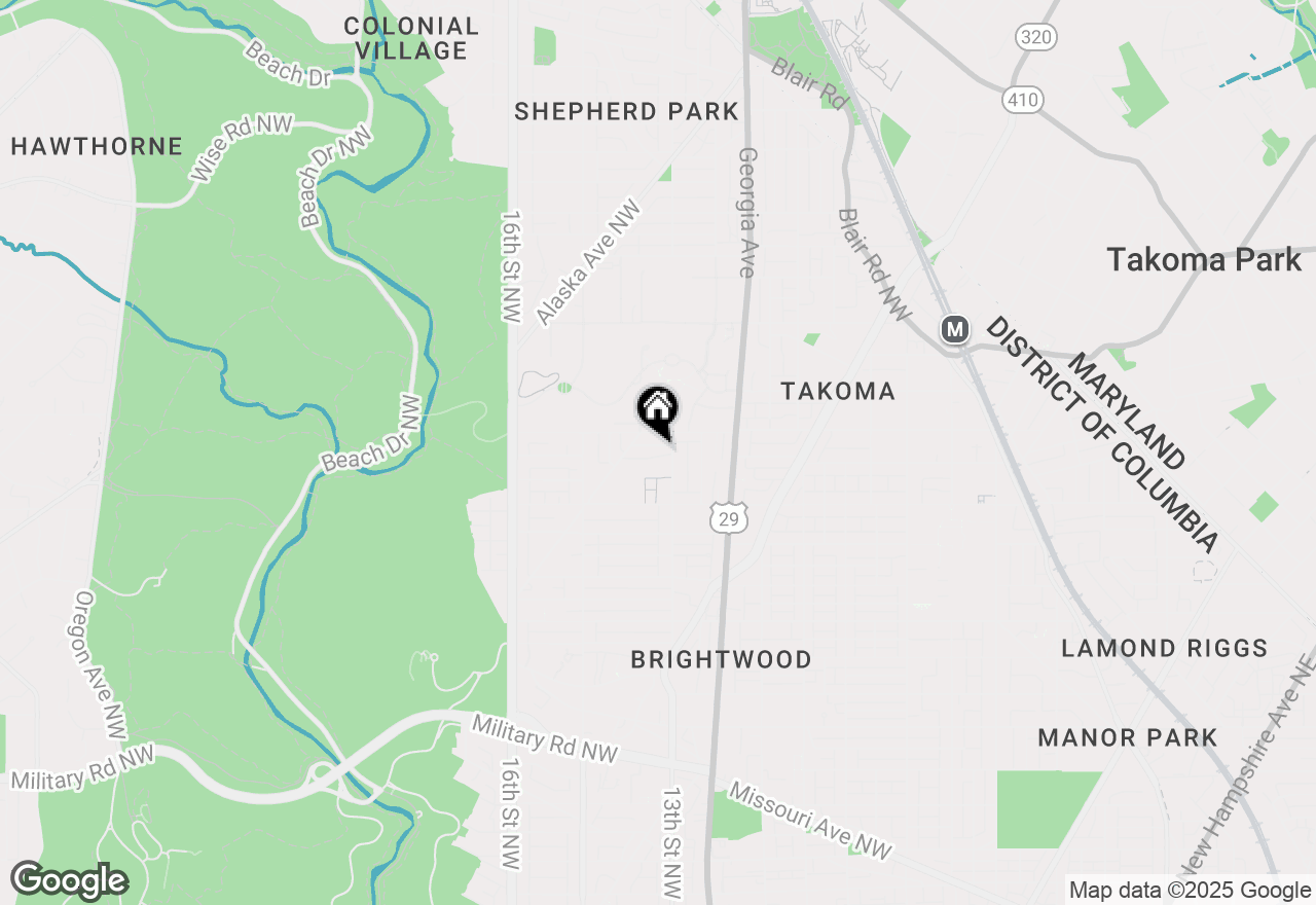 Map of 1308 Whittier Place Nw, Washington, DC 20012