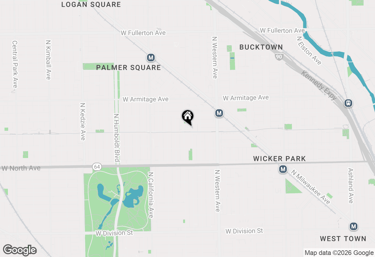 Map of 1811 N Rockwell Street #J, Chicago, IL 60647