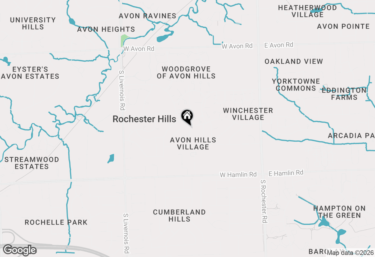 Map of 1614 Crestline Lane, Rochester Hills, MI 48307
