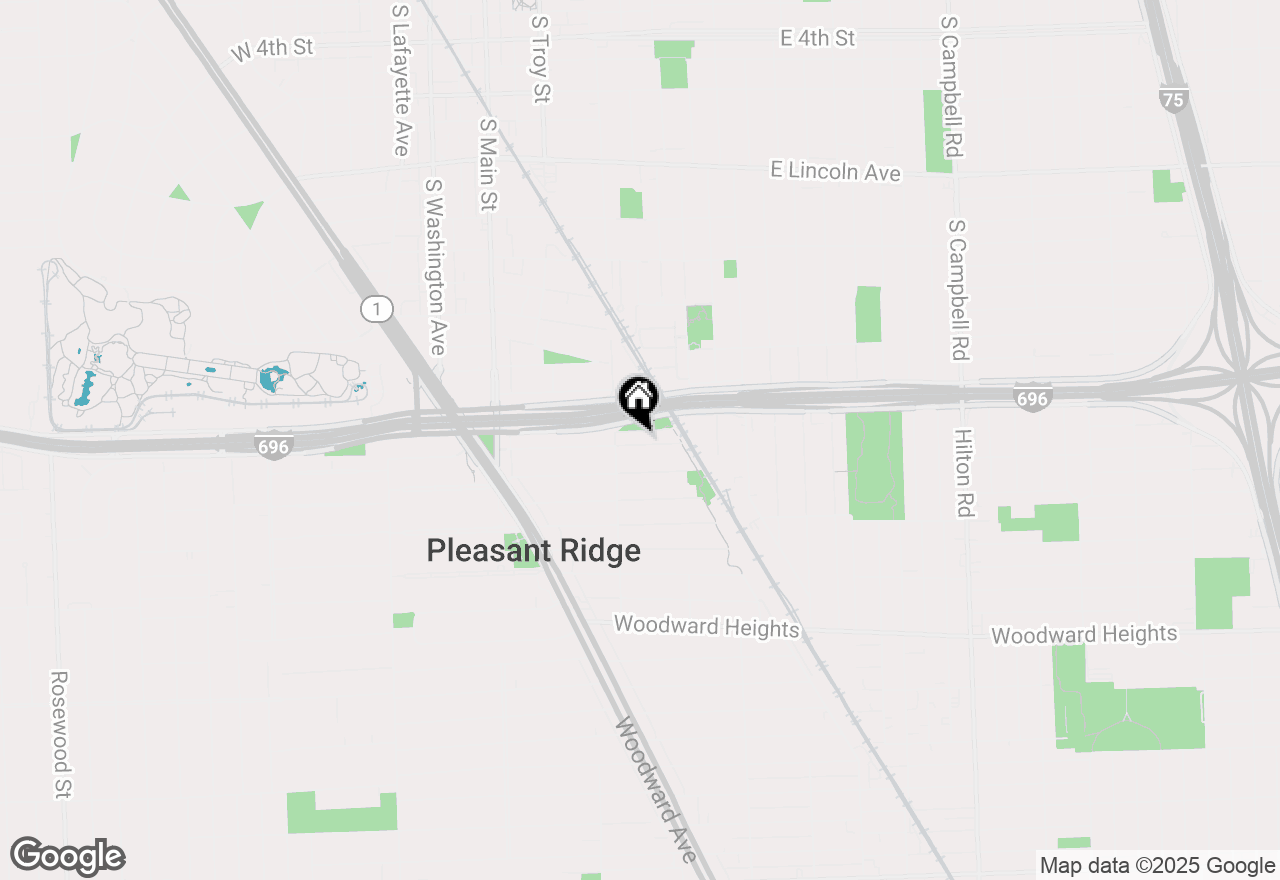 Map of 71 Kensington Boulevard, Pleasant Ridge, MI 48069