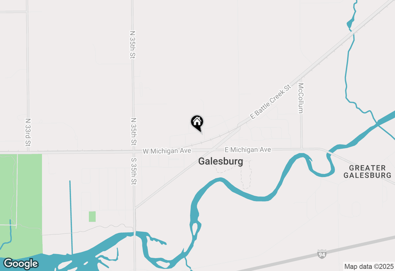 Map of 25 Washington Street, Galesburg, MI 49053