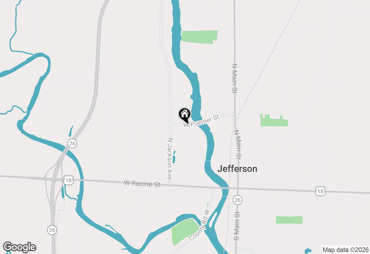 Map of 494 W Puerner St, Jefferson, WI 53549