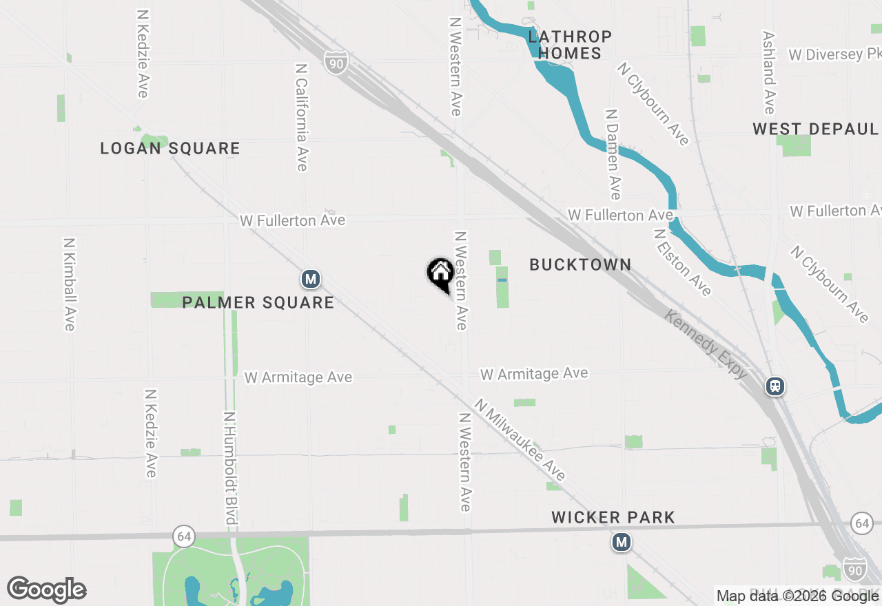 Map of 2133 N Campbell Avenue #1D, Chicago, IL 60647