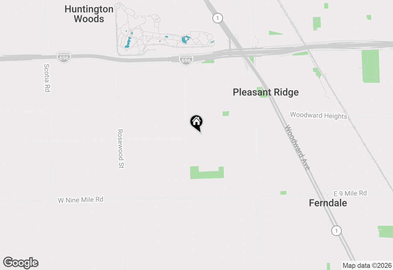 Map of 910 W Drayton Street, Ferndale, MI 48220