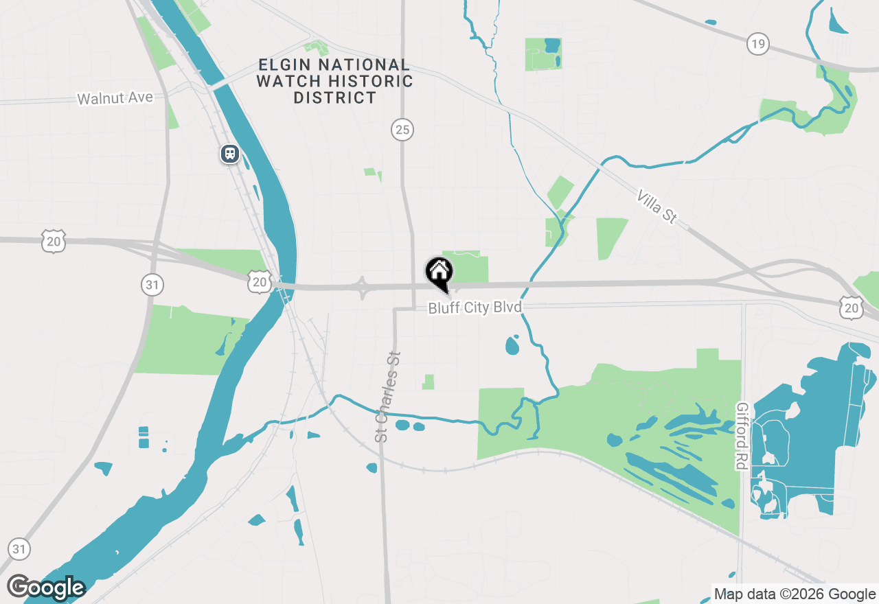 Map of 656 Bluff City Boulevard, Elgin, IL 60120