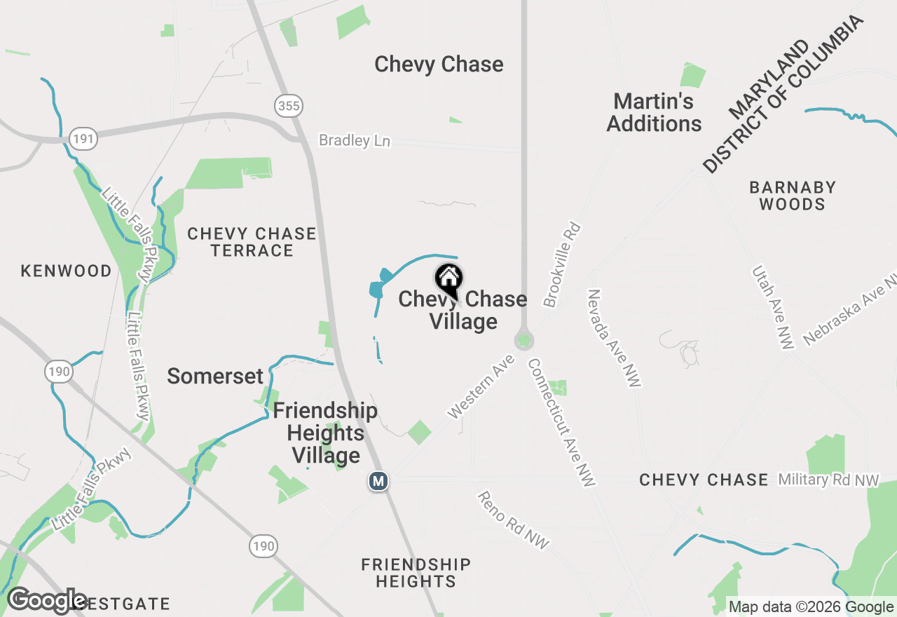 Map of 28 W Irving Street, Chevy Chase, MD 20815