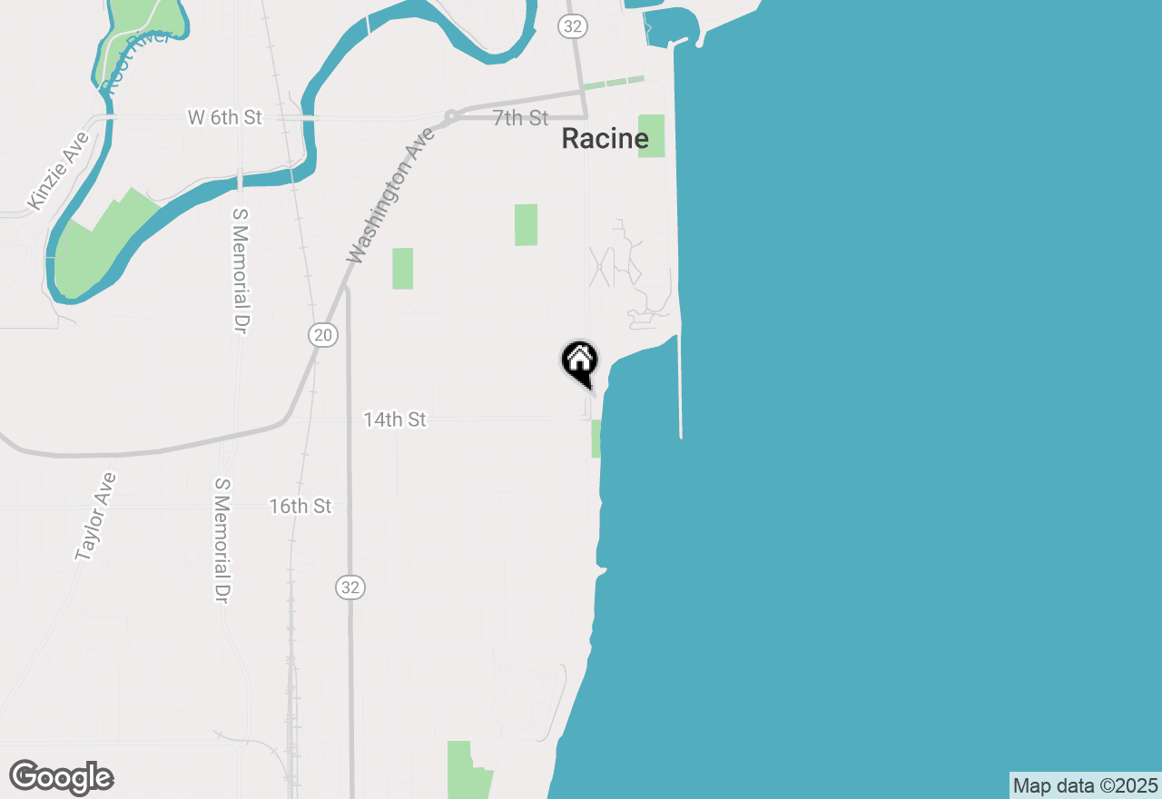 Map of 1324 Main St, Racine, WI 53403