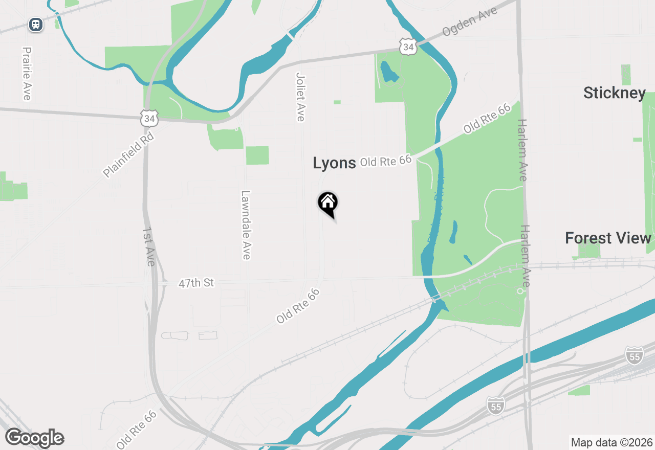 Map of 7911 45th Street, Lyons, IL 60534