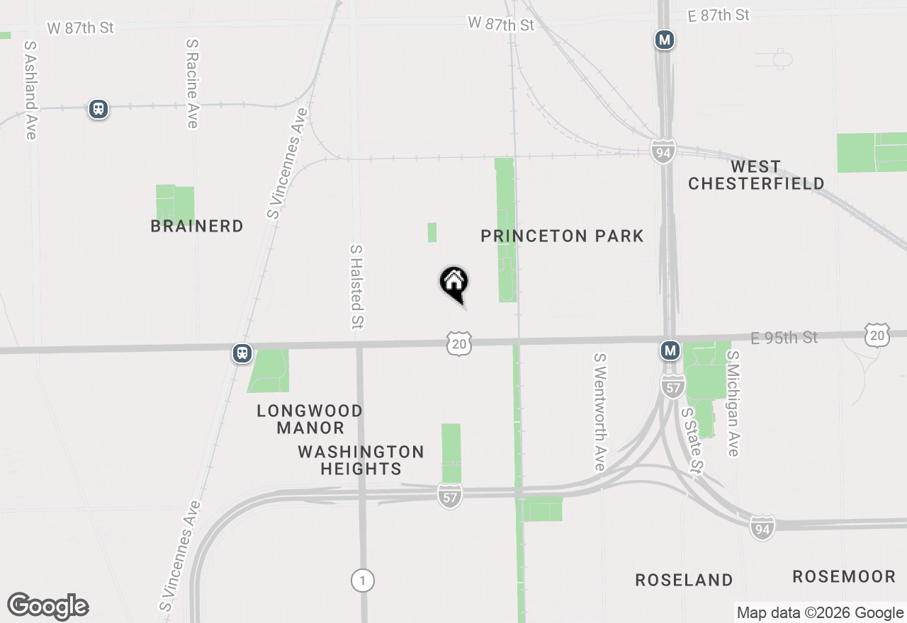 Map of 9412 S Parnell Avenue, Chicago, IL 60620
