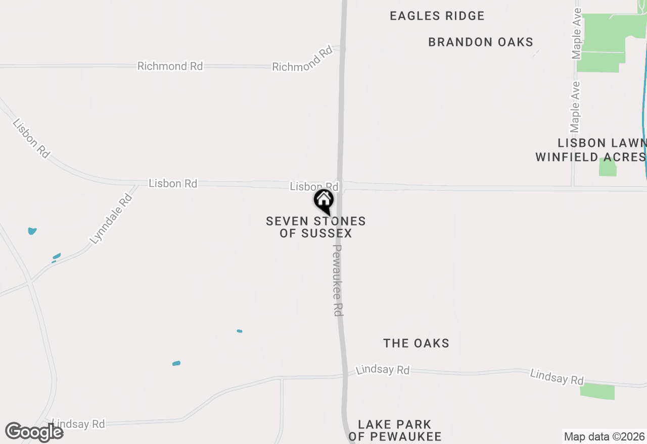 Map of N50W25074 William Dr, Pewaukee, WI 53072