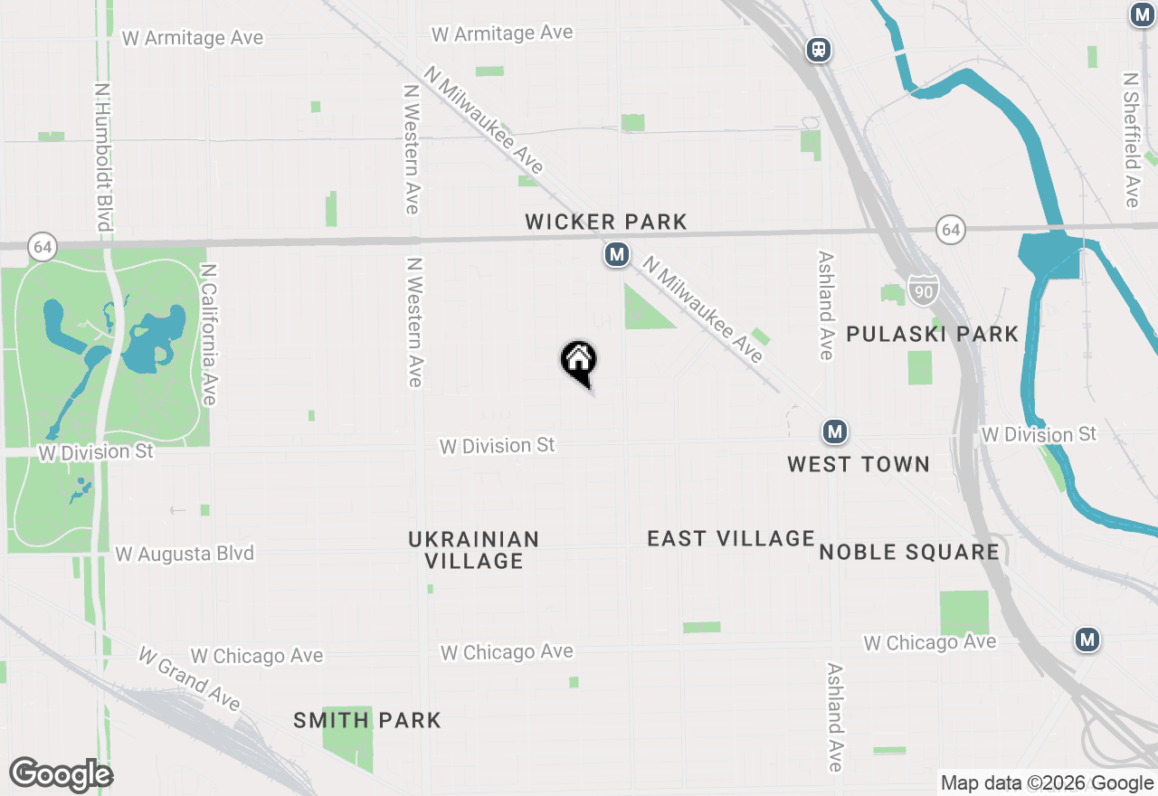 Map of 1251 N Hoyne Avenue #217, Chicago, IL 60622