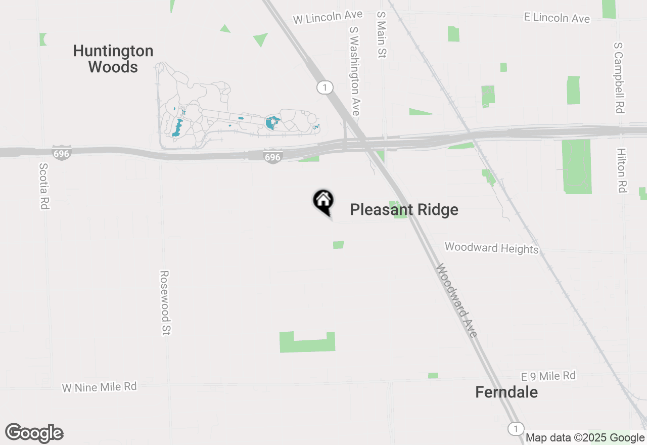 Map of 36 Ridge Road, Pleasant Ridge, MI 48069