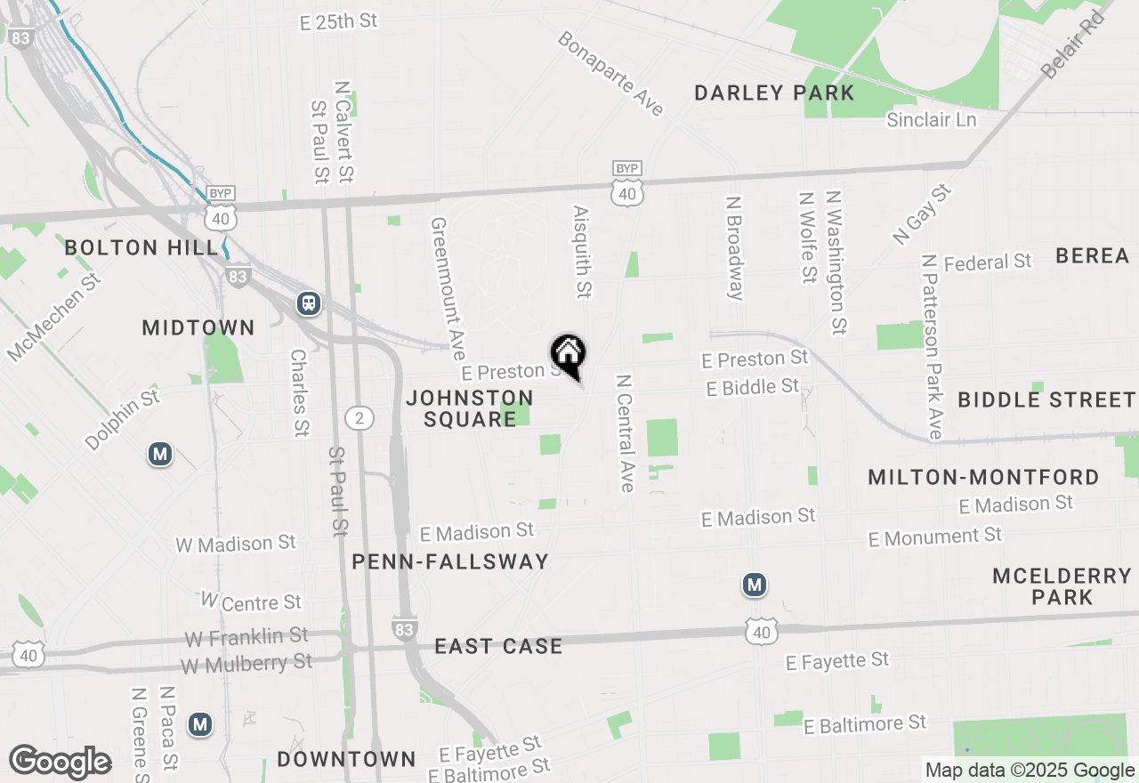 Map of 1012 E Biddle Street, Baltimore, MD 21202