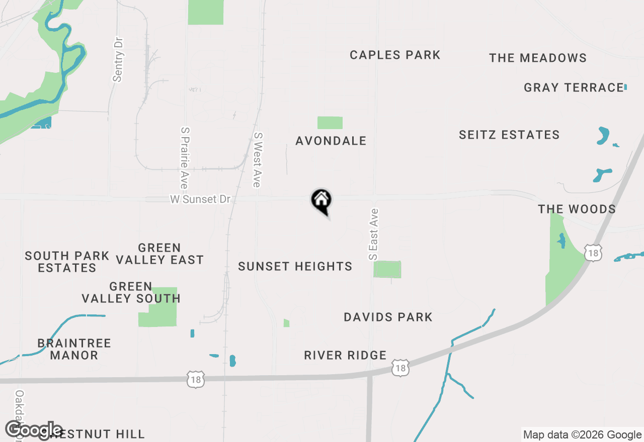 Map of 1447 S Grand Ave, Waukesha, WI 53189