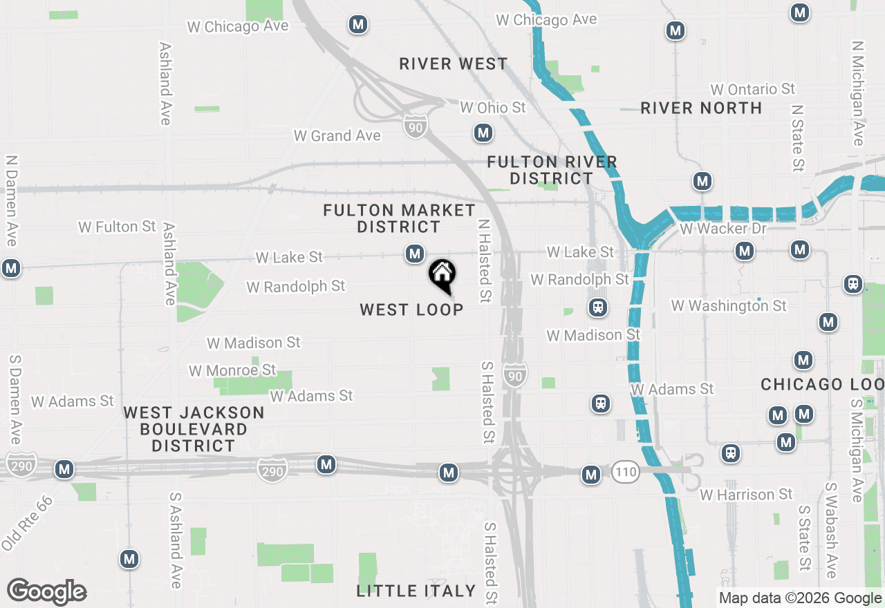 Map of 900 W Washington Boulevard #PHW, Chicago, IL 60607