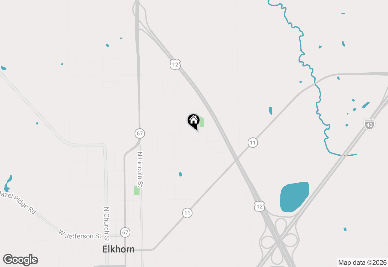 Map of 621 E Sheila Ave, Elkhorn, WI 53121