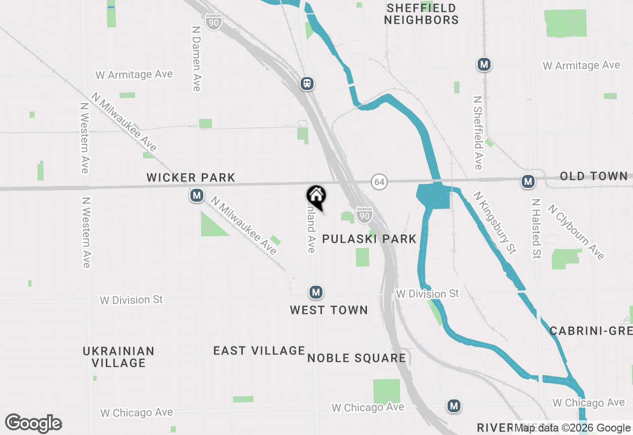 Map of 1449 N Ashland Avenue #2R, Chicago, IL 60622