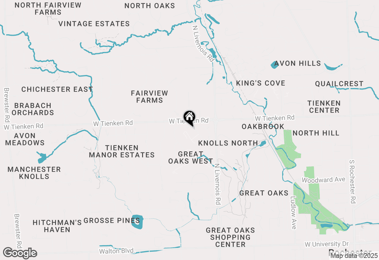 Map of 1135 Hickory Hill Drive, Rochester Hills, MI 48309