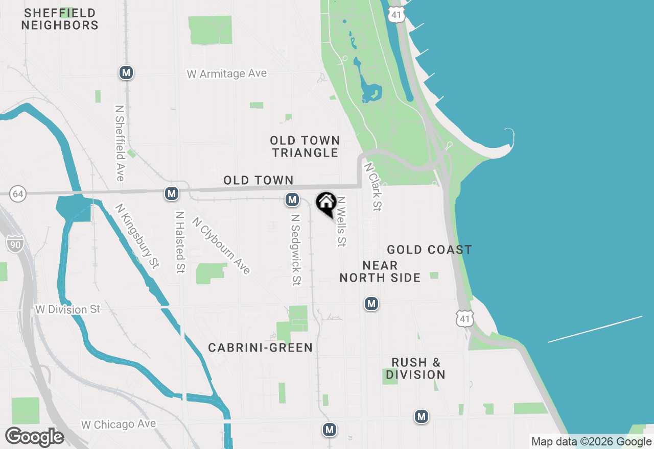 Map of 1438 N Wieland Street #1, Chicago, IL 60610