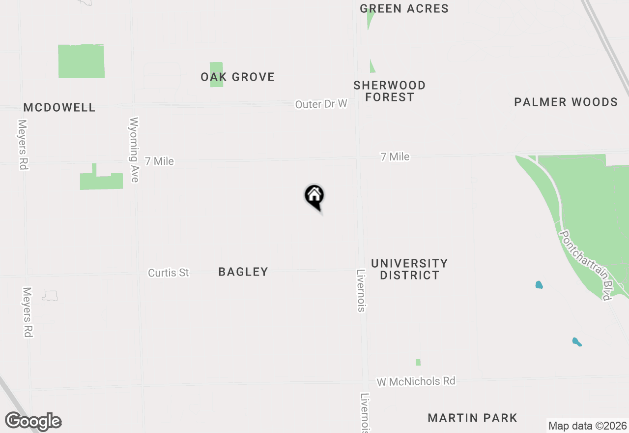 Map of 18516 Prairie Street, Detroit, MI 48221