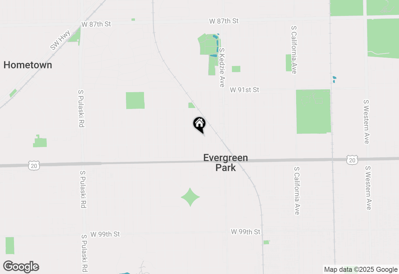 Map of 9331 S Turner Avenue, Evergreen Park, IL 60805