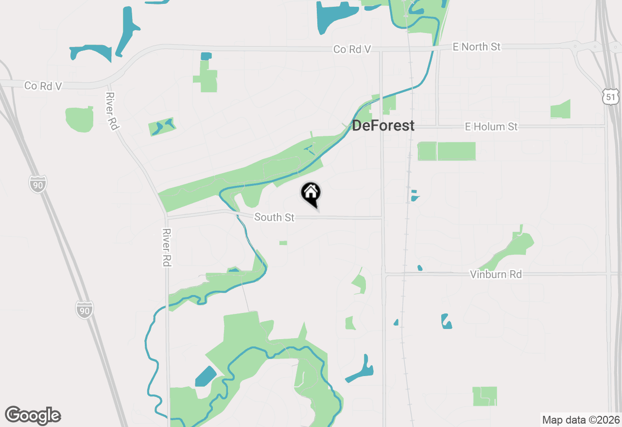 Map of 412 South Street, Deforest, WI 53532