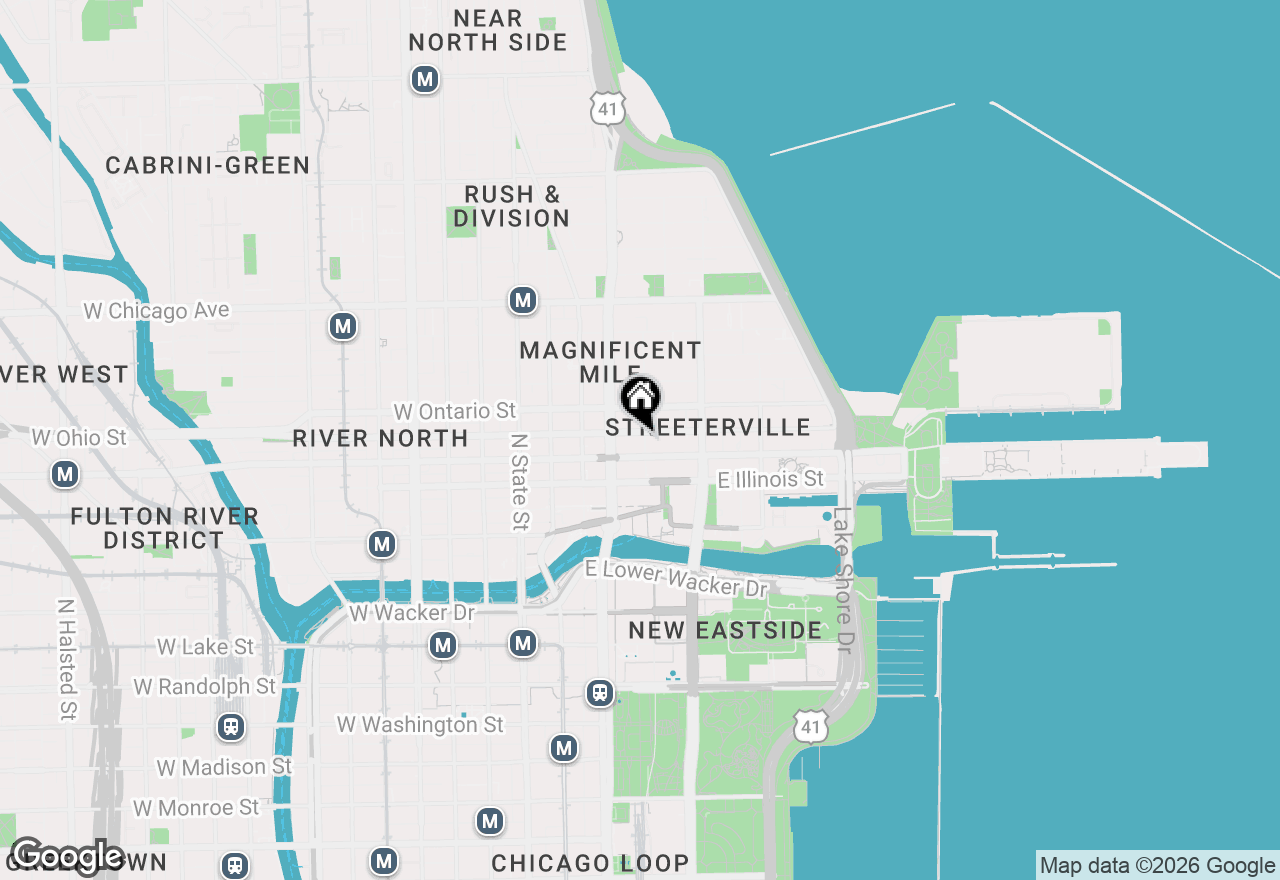 Map of 550 N Saint Clair Street #2303, Chicago, IL 60611
