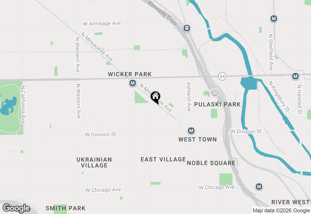 Map of 1368 N Wolcott Avenue, Chicago, IL 60622