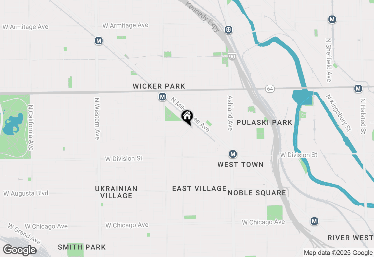 Map of 1350 N Wolcott Avenue #3S, Chicago, IL 60622