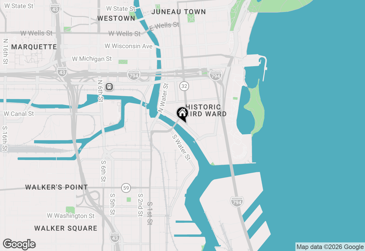 Map of 311 E Erie St #419, Milwaukee, WI 53202