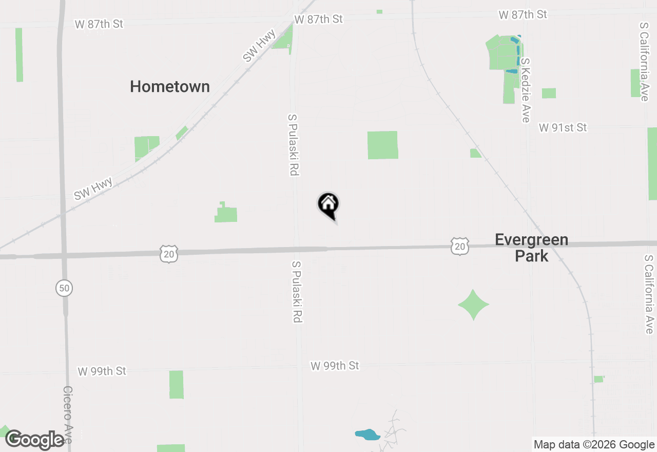 Map of 9411 S Springfield Avenue, Evergreen Park, IL 60805