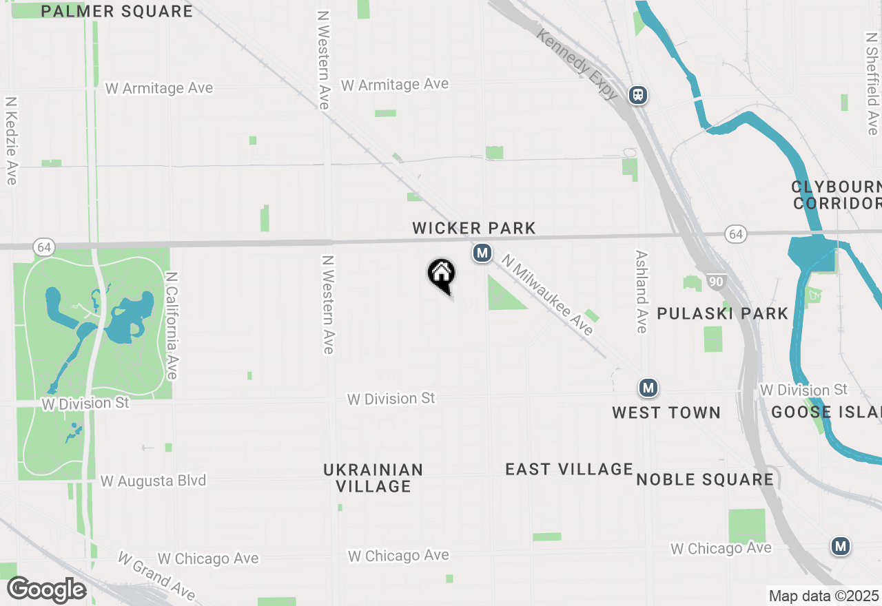 Map of 1410 N Hoyne Avenue #1A, Chicago, IL 60622