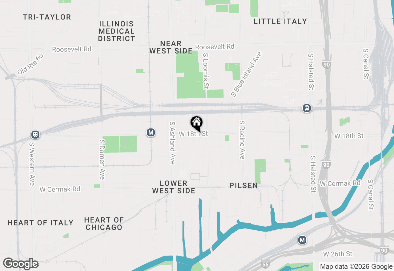 Map of 1439 W 18th Street #2F, Chicago, IL 60608