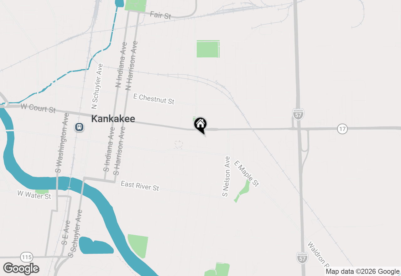 Map of 1295 E Merchant Street, Kankakee, IL 60901