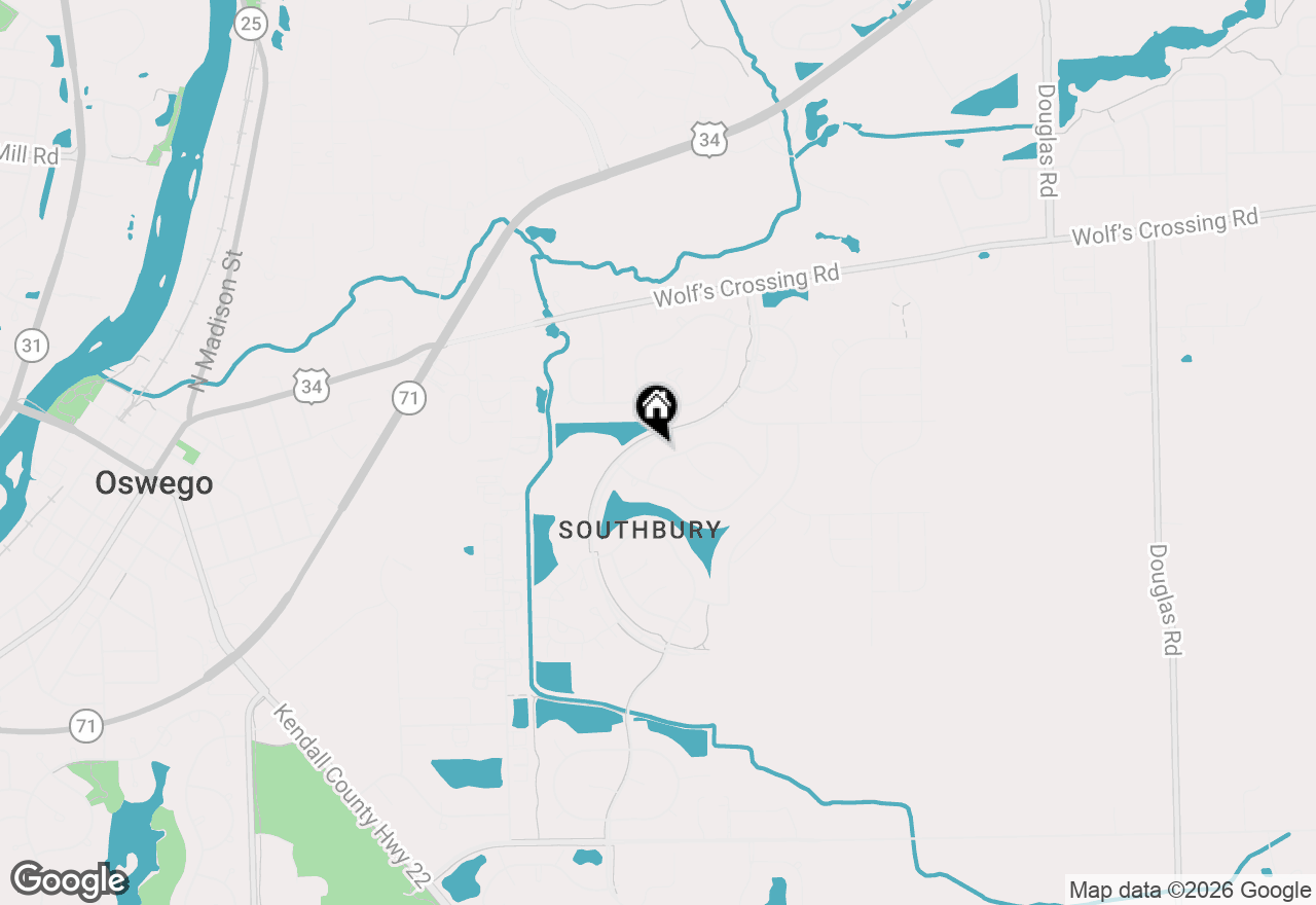 Map of 607 Mansfield Way, Oswego, IL 60543