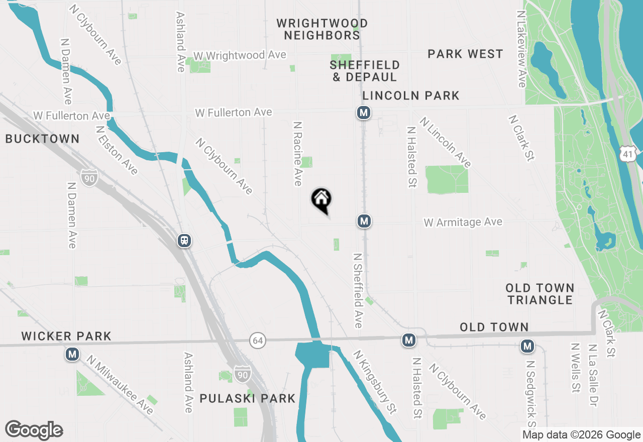 Map of 1122 W Armitage Avenue #102, Chicago, IL 60614